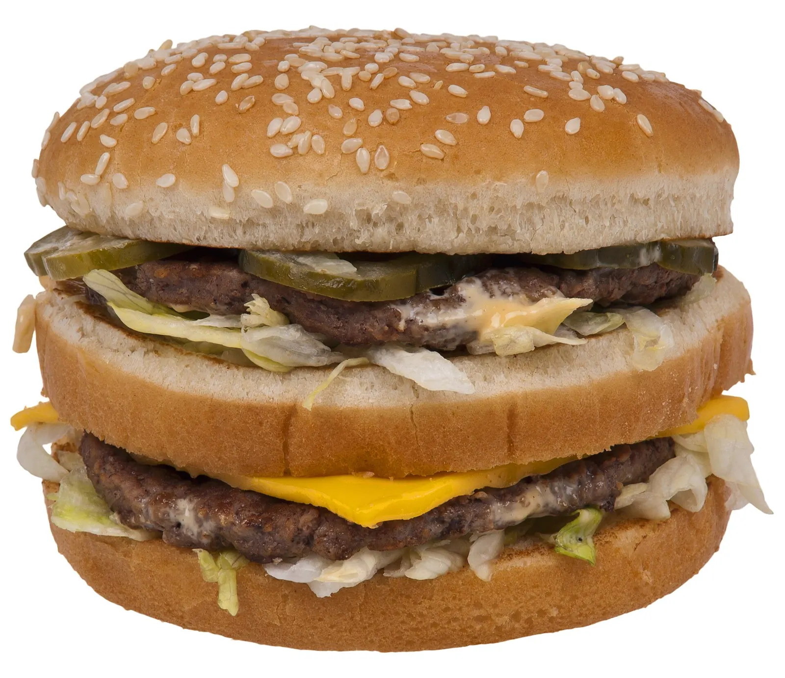 A McDonald's Big Mac on a white background