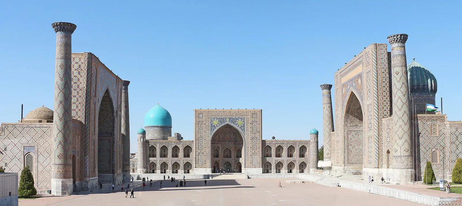 The three tiled madrasas of the Registan in Samarkand, Uzbekistan